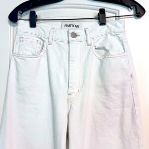 High waist wide leg white jeans by Partow